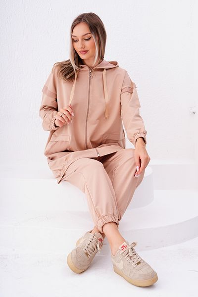 Marvella By Rasha Zip-Up Hooded Tracksuit Set with Satin Pocket Detail