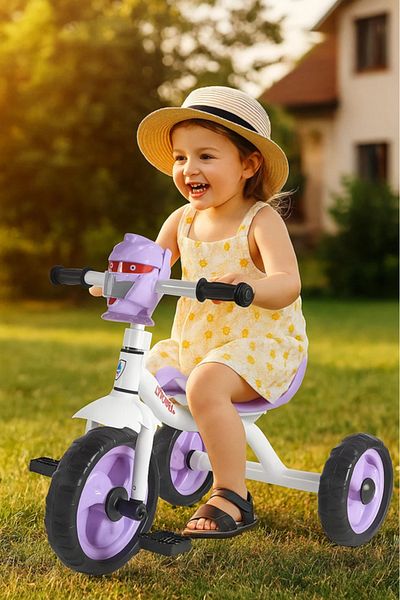 MASA Kids Tricycle with Robot Head – Purple Ride-On Pedal Trike for Toddlers and Preschoolers