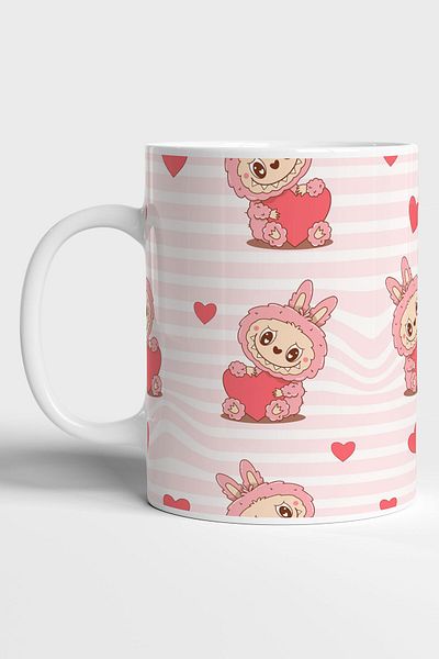 GRN TASARIM Labubu Heart Detailed Gift Printed Mug