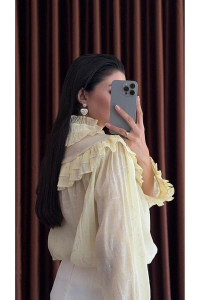 HAZELANNA Romantic Yellow Blouse