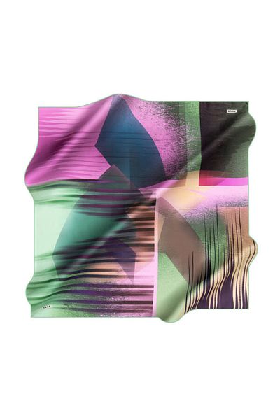Aker Eșarfă din satin creponat de mătase cu modele geometrice - Sura - 8993701l - 351