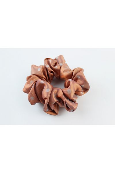 İLKYAZ Polka Dot Patterned Satin Fabric Rubber Buckle Bagel Buckle - Salmon