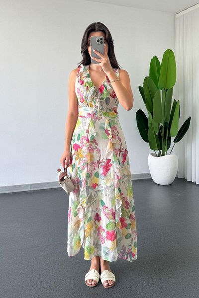 ECEMİ Blum Pink Ruffle Window Detail Tulle Dress