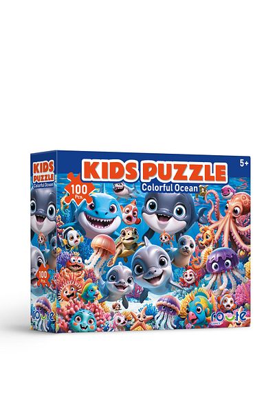 ROUTE Colorful Ocean Children's Puzzle (100 Pieces) 34×48 cm