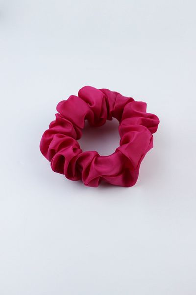 İLKYAZ Satin Fabric Rubber Buckle Bagel Buckle - Fuchsia
