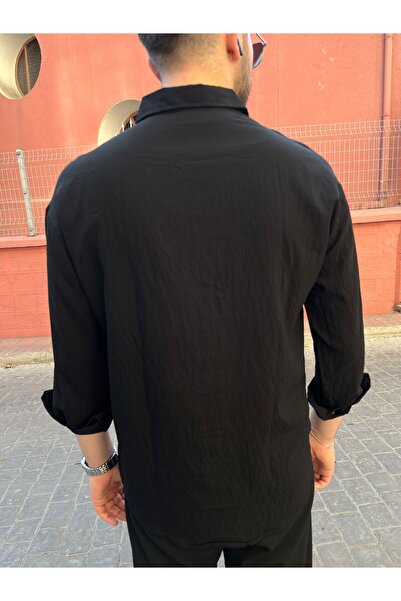 Solvia Officiall Мъжка риза с текстура Aerobin Linen Regular Shirt Old Money Shirt