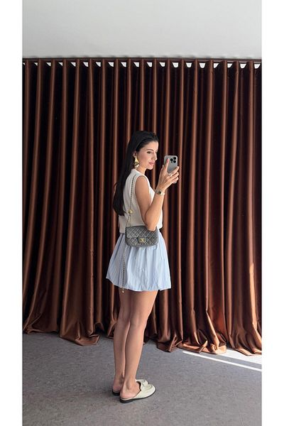 HAZELANNA Baby Blue Balloon Skirt