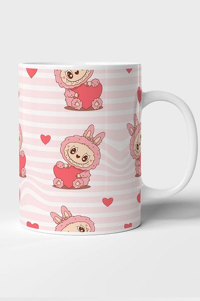 GRN TASARIM Labubu Heart Detailed Gift Printed Mug