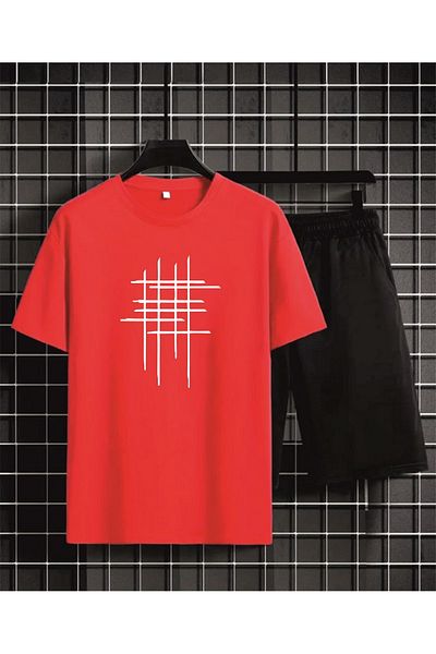 Gutsy T-Shirt Shorts Set Striped Printed Men / Women
