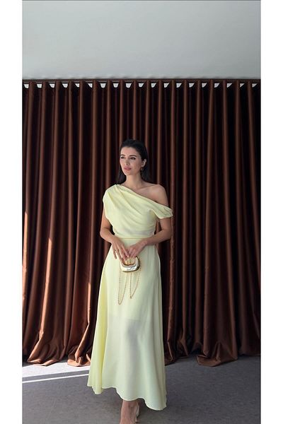HAZELANNA Off Shoulder Yellow Dress