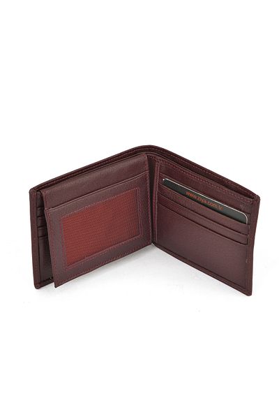 Ziya , Men's Genuine Leather Wallet 1539852Z07 Claret Red