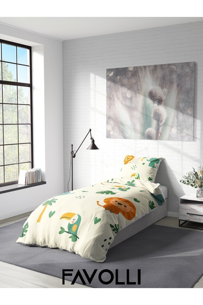 FAVOLLİ Cute Tropical Animals Single High Quality Duvet Cover Set