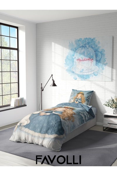 FAVOLLİ Princess's Winter Adventure Single High Quality Duvet Cover Set