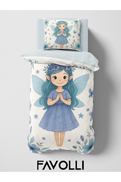 FAVOLLİ Fairy Blue Dream Single High Quality Duvet Cover Set