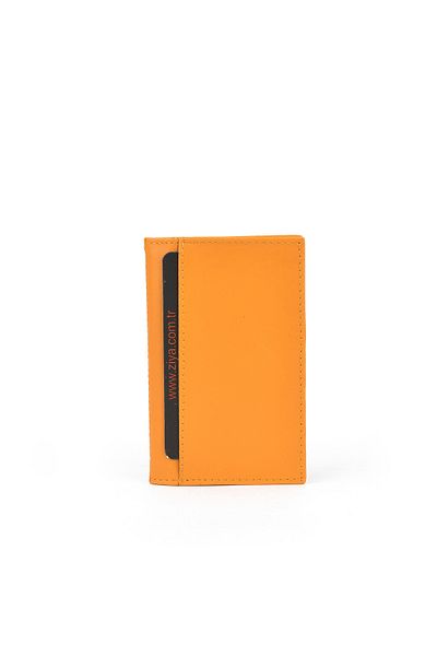 Ziya , Unisex Genuine Leather Card Holder 1539852Z03 Orange