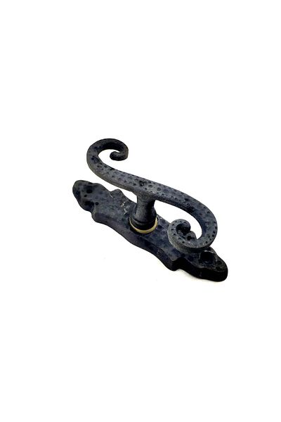 NEZADE STORE Antique Style Decorative Brass Curved Window Handle - 130X33 Mm, Oxide