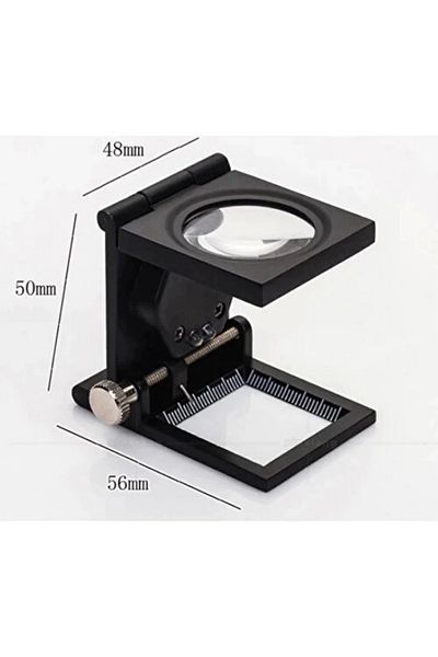 Toptan Bulurum 28X28 mm Folding Metered Metal Tube with 2 Led Lights Magnifying Glass Textile Th9005A
