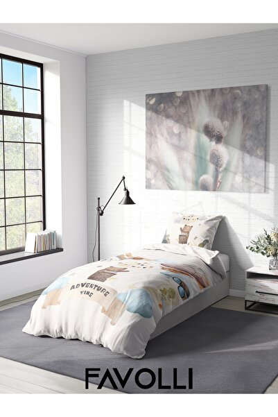 FAVOLLİ Adventurer Bear Single High Quality Duvet Cover Set