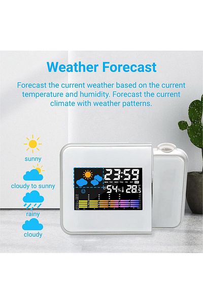 COOYA Voice Sound Control Digital Weather Temperature Alarm Clock Calendar with USB Cable (Black)