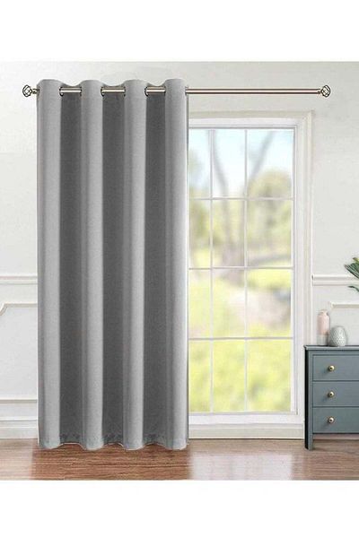 COOYA Room Divider Curtain Grommet Thermal Insulated Blackout Curtains for Living Room Grey 140x243cm