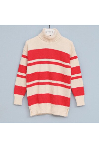 WANEX Girl's Red Long Sleeve Turtleneck Sweater - 32117
