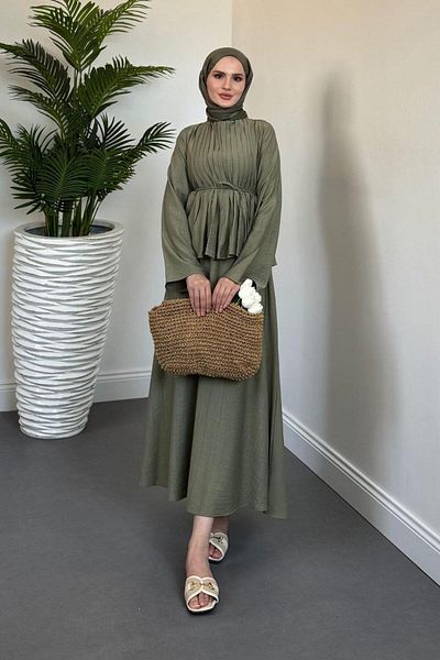 MERVEN AKYÜZ Σετ φούστα Sasha Khaki
