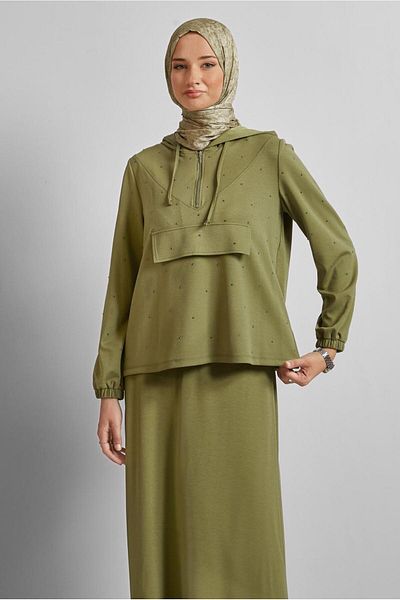 Alvina Stone Skirt Tracksuit Set 45633