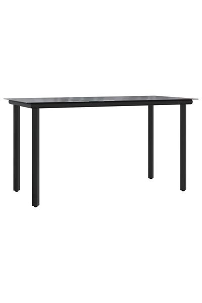vidaxl 5 Piece Garden Dining Set with Cushions Black Poly Rattan