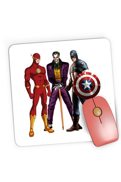 OEM Mousepad Gaming Captain America Joker Flash Serious Speed Suit, 21x19 см