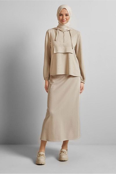 Alvina Stone Skirt Tracksuit Set 45633