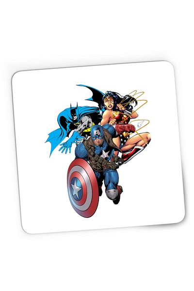OEM Mousepad Gaming Captain America Wonder Woman Batman Batmobile, 21x19 см