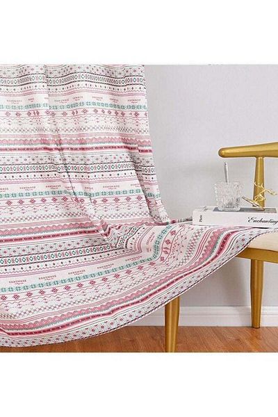COOYA Blue Green Red Striped Blackout Curtain,1-Piece Simple Design,140x260cm