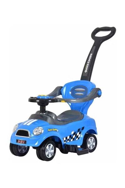 rexa 3-in-1 Baby Push Car with Steering Wheel & Handle - Blue Ride-On Toy