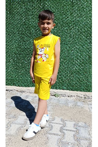 siyalife Boy's Soft Textured Compact Fabric Sleeveless Summer T-Shirt and Shorts Set