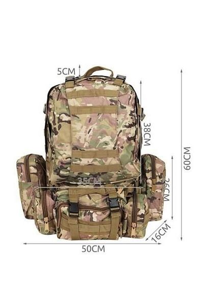 Mercaton Ghiozdan/rucsac tactic, cu 3 compartimente detasabile, poliester 600D, 45 L, 50x16x60 cm, Isotrade
