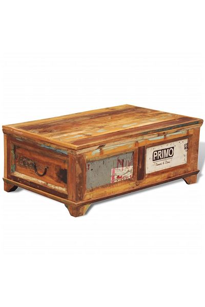vidaxl Coffee Table with Storage Vintage Reclaimed Wood