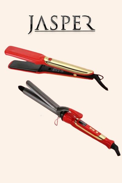 JASPER V-0095 Professional 2 in 1 Hair Styler – Ceramic C with Straightening and Tongs Features