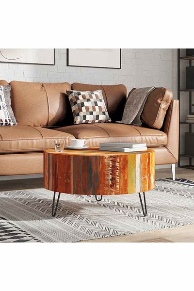 vidaxl Coffee Table Solid Reclaimed Wood Round