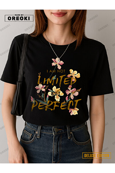 EFFRENATU تي شيرت بناتي من نسيج القطن مطبوع عليه I'm Perfect من إصدار DELUXE