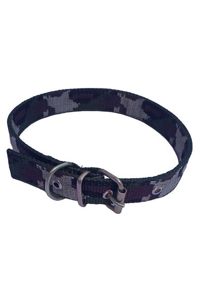 OEM Zgardă pentru câini, imprimeu militar, material textil, 2,5 x 60 cm, reglabilă, 45-55 cm