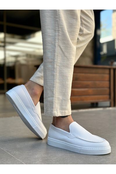 BOA Ba0241 Laceless High Sole White Skin Men's Shoes