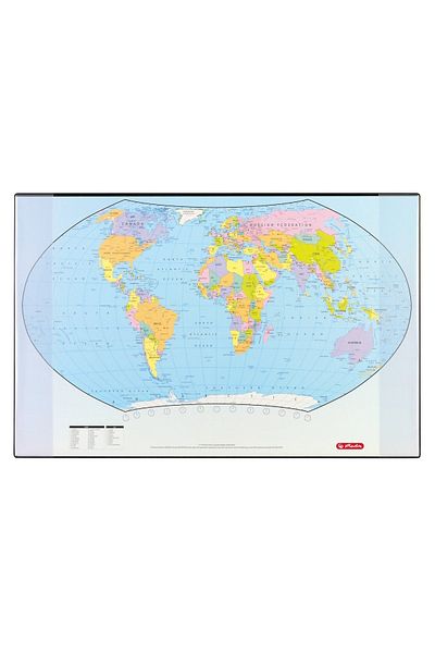 Herlitz Desk Pad with World Map, Dimensions 68x44 cm,