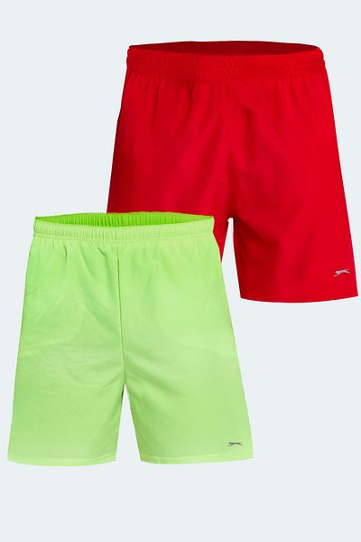 Slazenger Rabi Set of 2 Men's Swimsuit Red - Neon Green