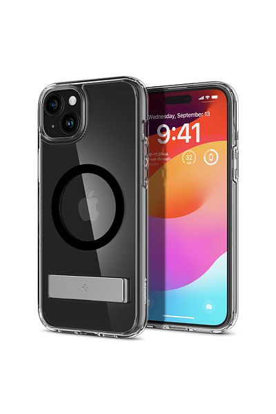 Spigen Etui Ultra Hybrid S MagSafe z podstawką do iPhone 15 Plus czarne
