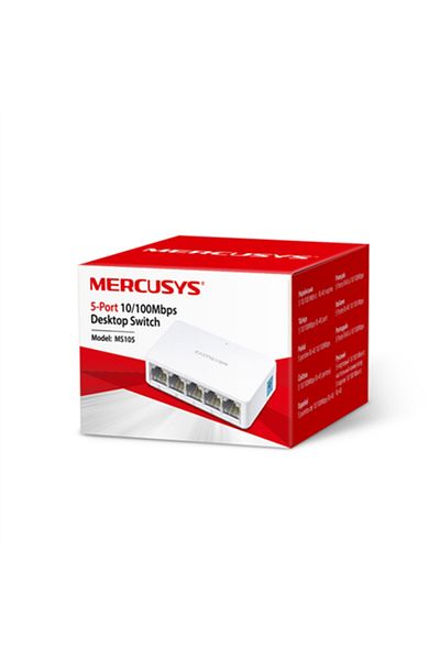 Mercusys | Switch | MS105 | Niezarządzany | Desktop | Ilość portów 10/100 Mbps (RJ-45) 5