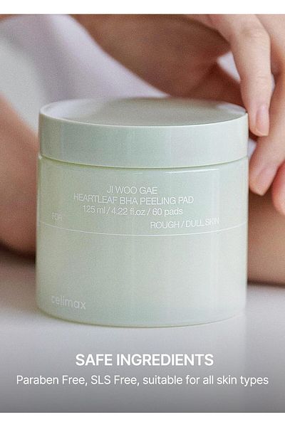 Celimax Ji.Woo.Gae Heartleaf BHA Peeling Pad. Smooth, but Effective 1-Step Exfoliation, 60 Pad, 125m