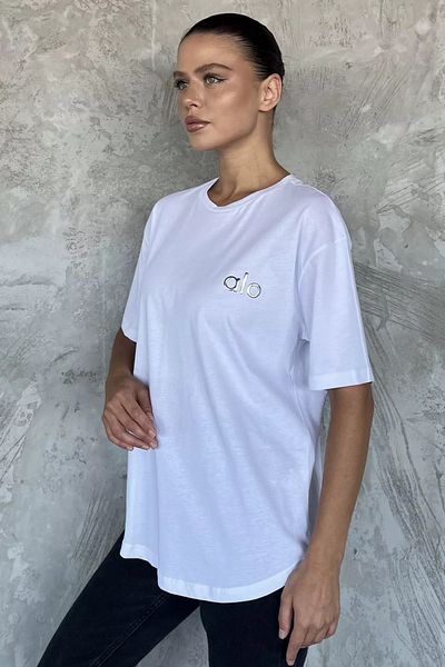 GÜLSELİ Λευκό εμπριμέ Casual Basic T-shirt