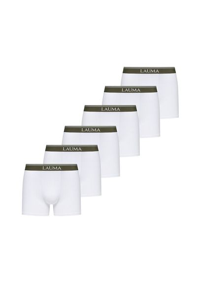 LAUMA Men's White Boxers 6 Pack