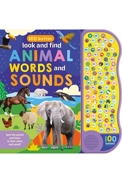 North Parade Look And Find Animal Words & Sounds - Children's 100 Button Sound Book, 1+ years