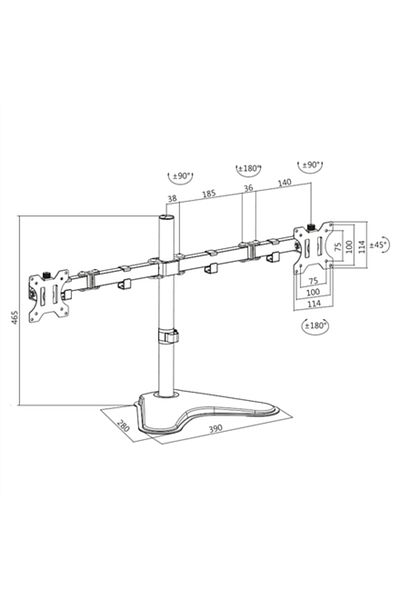 LogiLink | Uchwyt biurkowy | BP0045 | 13-32 " | Maksymalna waga (udźwig) 8 kg | Czarny